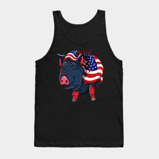 Patriotic Pot-Bellied Pig Tank Top